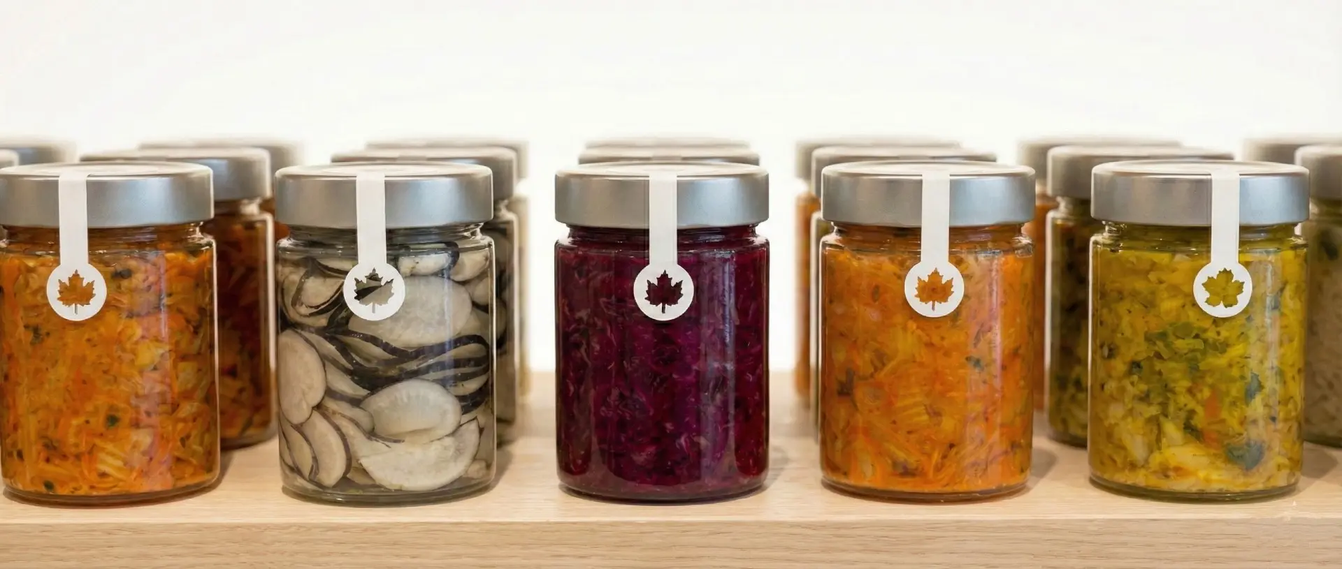Bocaux de légumes lactofermentés conservés au frais